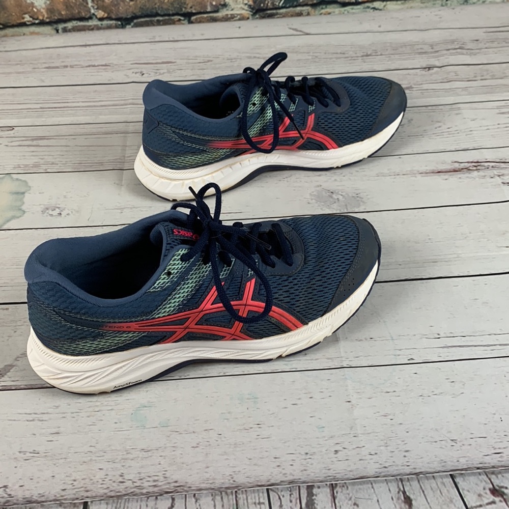 ASICS “GEL CONTEND 6” blue & Red sneakers size 10 - Picture 2 of 13